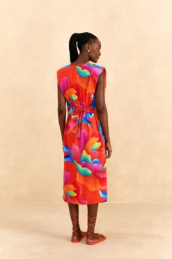 Farm Rio Red Ombre Chita T-Shirt Dress -Outer Aura 309290 04