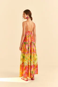 Farm Rio Mixed Painted Birds Maxi Dress -Outer Aura 309301 04