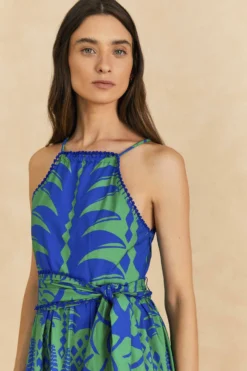 Farm Rio Blue Pineapple Love Organic Cotton Maxi Dress -Outer Aura 309303 03 scaled