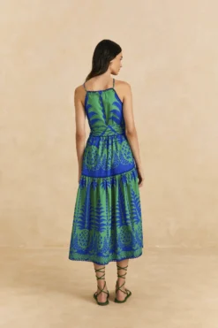 Farm Rio Blue Pineapple Love Organic Cotton Maxi Dress -Outer Aura 309303 04 scaled