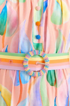 Farm Rio Pink Pastel Leaves Maxi Dress -Outer Aura 309308 05 scaled