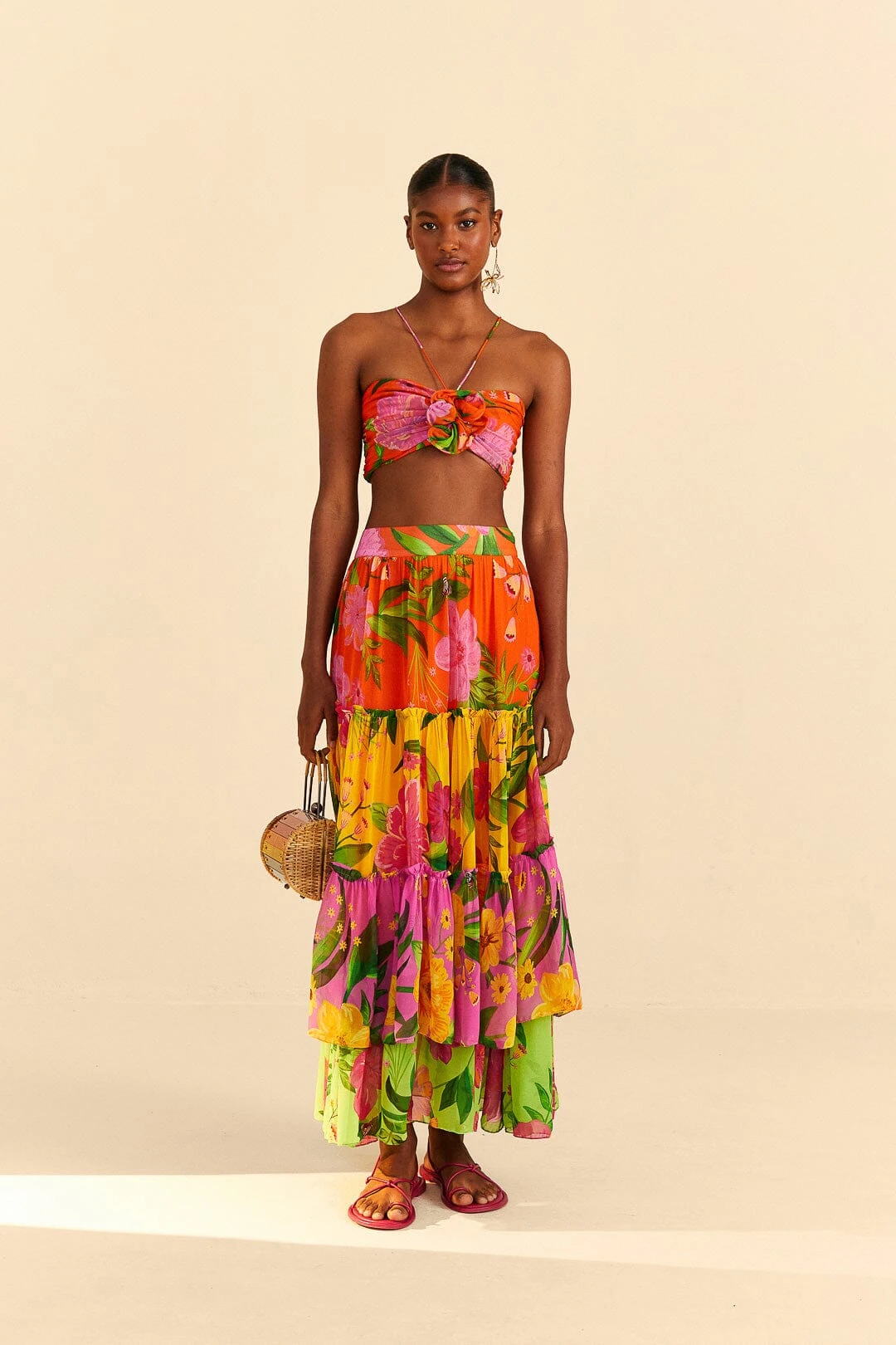 Farm Rio Orange Romantic Garden Crop Top 2 Farm Rio Orange Romantic Garden Crop Top - Image 2