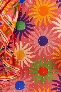 Farm Rio Coral Summer Sun Blouse -Outer Aura 309447 05