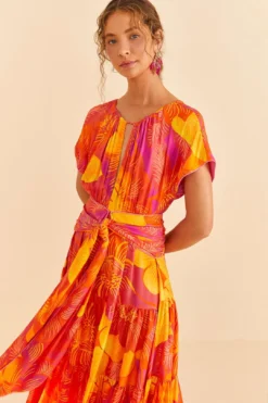 Farm Rio Summer Garden Ombre Lenzing™ Ecovero™ Viscose Maxi Dress -Outer Aura 309451 03