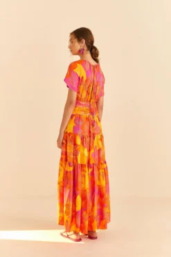 Farm Rio Summer Garden Ombre Lenzing™ Ecovero™ Viscose Maxi Dress -Outer Aura 309451 04