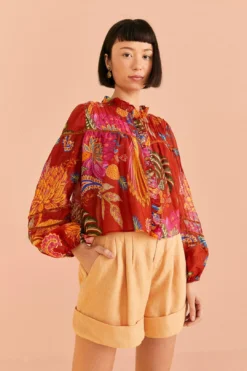 Farm Rio Mystic Bush Blouse -Outer Aura 309454 03