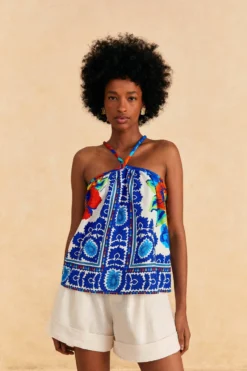 Farm Rio Off-White Flower Tapestry Blouse