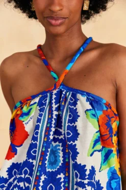 Farm Rio Off-White Flower Tapestry Blouse -Outer Aura 309502 03 scaled