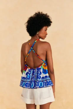 Farm Rio Off-White Flower Tapestry Blouse -Outer Aura 309502 04 scaled