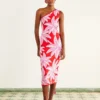Farm Rio Red Coconut Tree Knit Dress