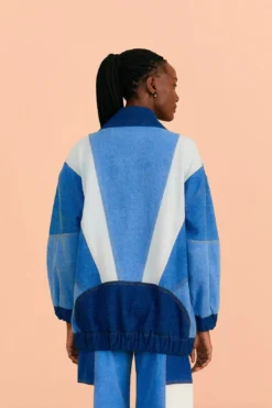 Farm Rio Patchwork Denim Jacket -Outer Aura 309569 03