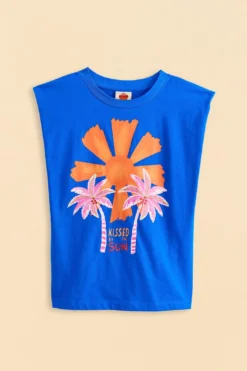 Farm Rio Blue Kissed By The Sun Organic Cotton T-Shirt -Outer Aura 309573 05