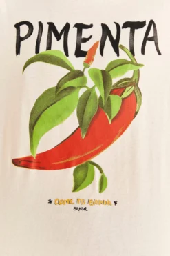 Farm Rio Off-White Peppers Organic Cotton T-shirt -Outer Aura 309585 04