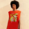 Farm Rio Red Brasil Mini T-Shirt Dress