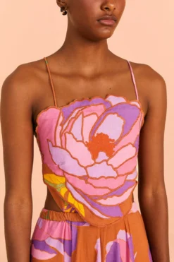 Farm Rio Embroidered Flower Top Maxi Dress -Outer Aura 309596 03