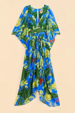 Farm Rio Blue Banana Leaves Maxi Dress 11 Farm Rio Blue Banana Leaves Maxi Dress -Outer Aura 310131 06