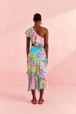 Farm Rio Beach Vibe One Shoulder Top -Outer Aura 310278 04