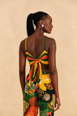 Farm Rio Yellow, Green & Red Striped Crop Top -Outer Aura 310659 04 scaled