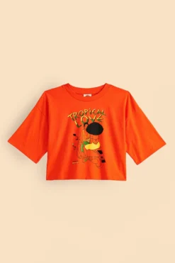 Farm Rio Orange Tropical Love Organic Cotton T-Shirt -Outer Aura 310678 05