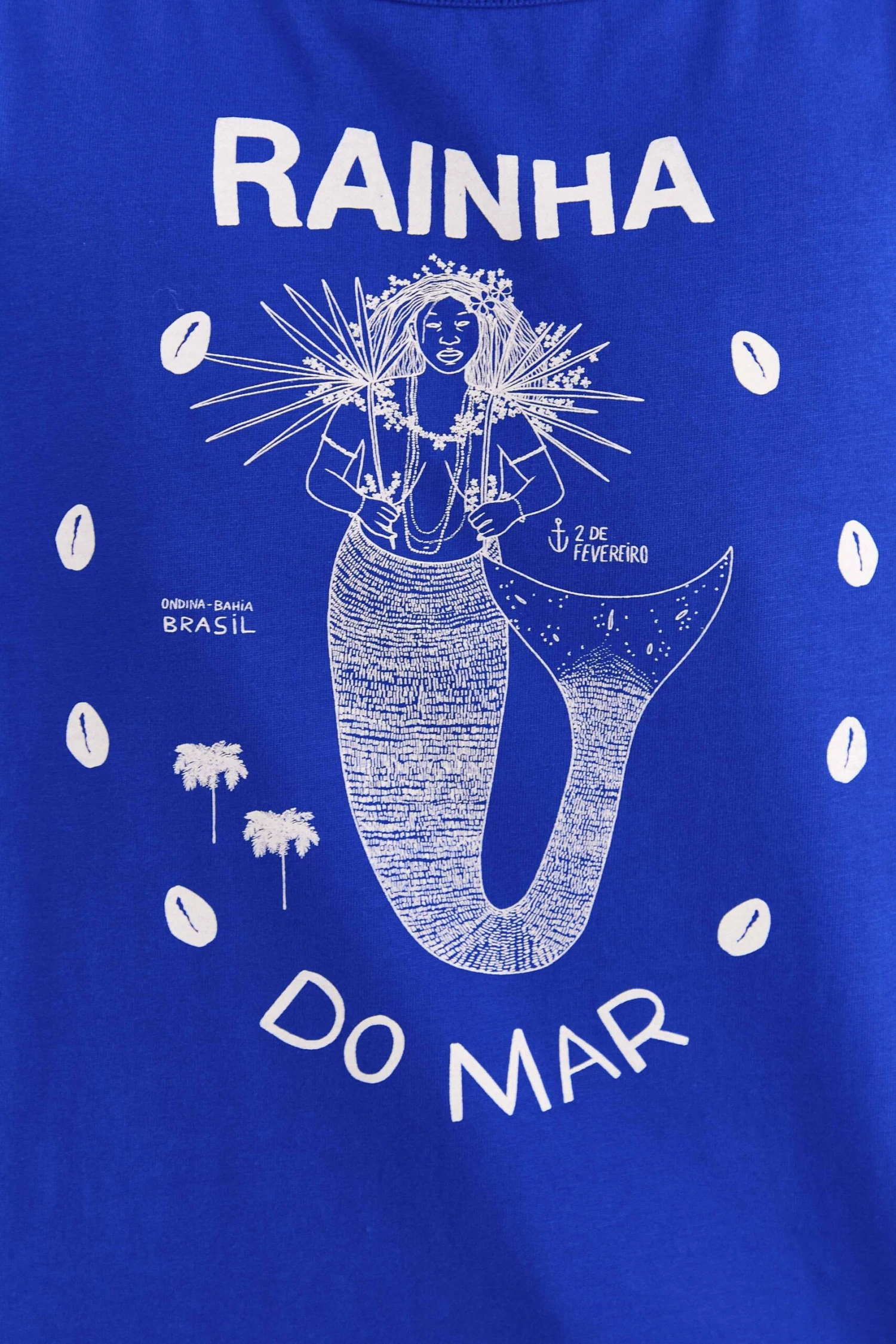 Farm Rio Blue Rainha Do Mar Organic Cotton T-Shirt 4 Farm Rio Blue Rainha Do Mar Organic Cotton T-Shirt - Image 4