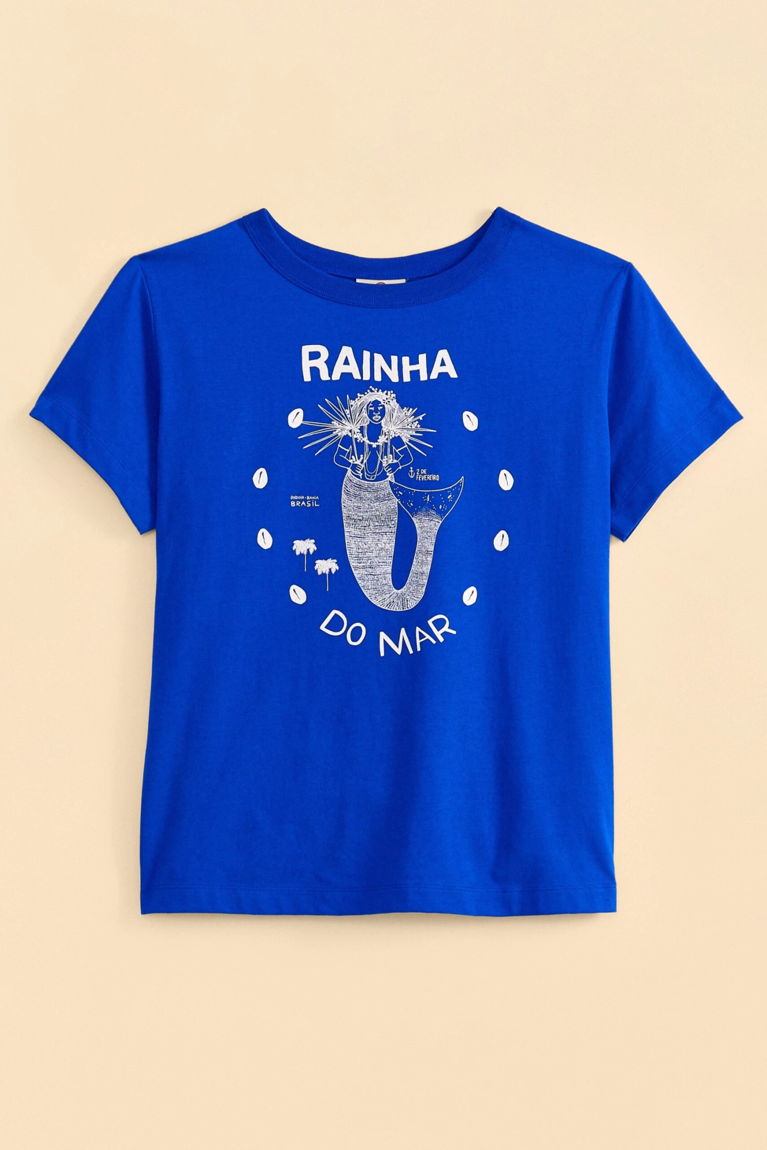 Farm Rio Blue Rainha Do Mar Organic Cotton T-Shirt 5 Farm Rio Blue Rainha Do Mar Organic Cotton T-Shirt - Image 5