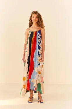 Farm Rio Super Fun Daisy Maxi Dress -Outer Aura 311363 03