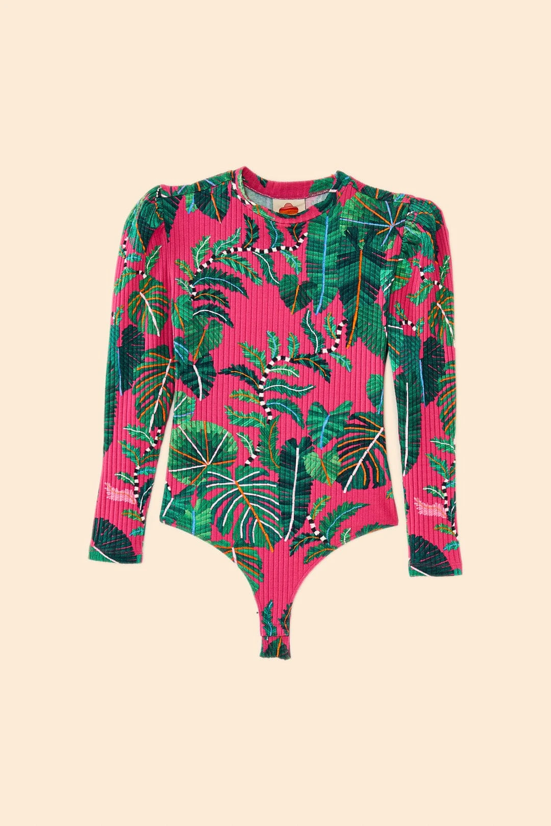 Farm Rio Pink Leaves Oganic Cotton Bodysuit 5 Farm Rio Pink Leaves Oganic Cotton Bodysuit - Image 5