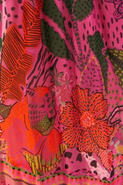 Farm Rio Pink Cool Leopards Maxi Dress -Outer Aura 311370 05