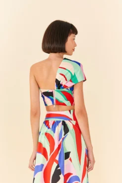 Farm Rio Colorful Monstera Organic Cotton Crop Top -Outer Aura 311378 03