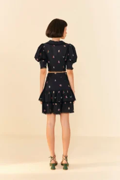 Farm Rio Zodiac Cross Stitch Crop Top -Outer Aura 311429 04