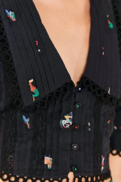 Farm Rio Zodiac Cross Stitch Crop Top -Outer Aura 311429 05 1