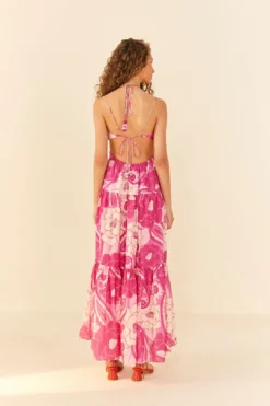 Pink Tropical Groove Maxi Dress 8 Pink Tropical Groove Maxi Dress -Outer Aura 311532 03