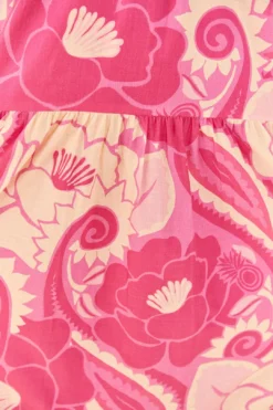 Pink Tropical Groove Maxi Dress 10 Pink Tropical Groove Maxi Dress -Outer Aura 311532 05