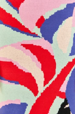 Farm Rio Colorful Monstera Knit Dress -Outer Aura 311550 04