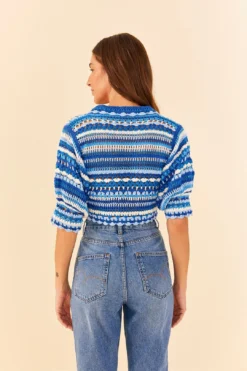 Farm Rio Multi Stitches Crochet Collar Blouse -Outer Aura 311558 04