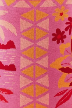 Farm Rio Pink Rio Tiles Knit Dress -Outer Aura 311565 04