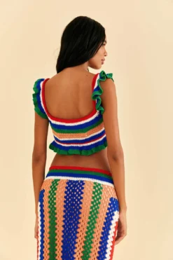 Farm Rio Pitta Crochet Top -Outer Aura 311934 04