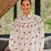 Farm Rio Off-White Embroidered Horses Blouse