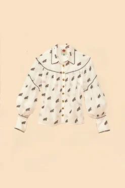 Farm Rio Off-White Embroidered Horses Blouse -Outer Aura 312012 08