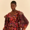 Farm Rio Brown Bright Flora Blouse