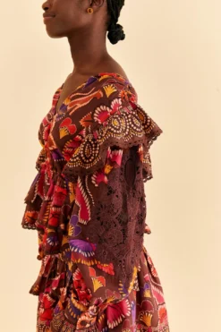 Farm Rio Brown Bright Flora Blouse -Outer Aura 312020 03