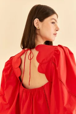 Farm Rio Red Heart Shaped Neckline Blouse -Outer Aura 312025 03