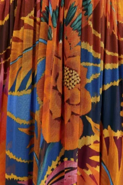 Farm Rio Vintage Wave Long Sleeve Maxi Dress -Outer Aura 312218 07