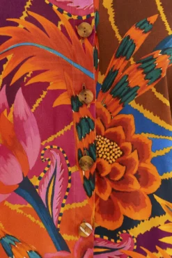 Farm Rio Vintage Wave Multicolor Long Sleeve Shirt -Outer Aura 312273 05