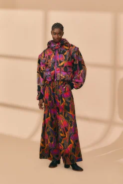 Farm Rio Black Wild Horses Reversible Puffer Jacket -Outer Aura 312503 03