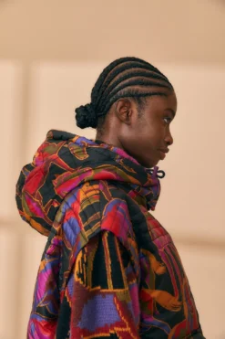 Farm Rio Black Wild Horses Reversible Puffer Jacket -Outer Aura 312503 05