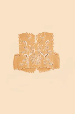 Farm Rio Sand Richelieu Sleeveless Crop Top -Outer Aura 313592 06