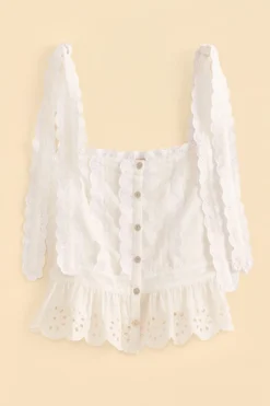 Farm Rio Off-White Laces Blouse -Outer Aura 313617 04