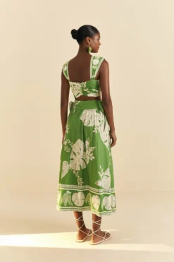 Farm Rio Green Lace Monsteras Crop Top -Outer Aura 313644 03 scaled