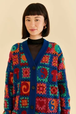 Farm Rio Crochet Icons Cardigan